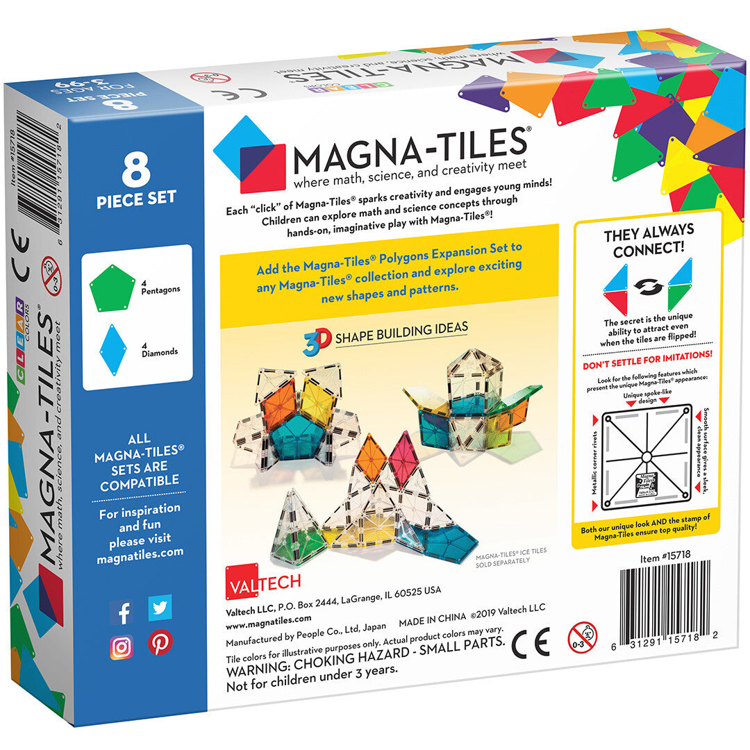 magna-tiles uitbreidingsset polygons - 8st  | 631291157182 | 5