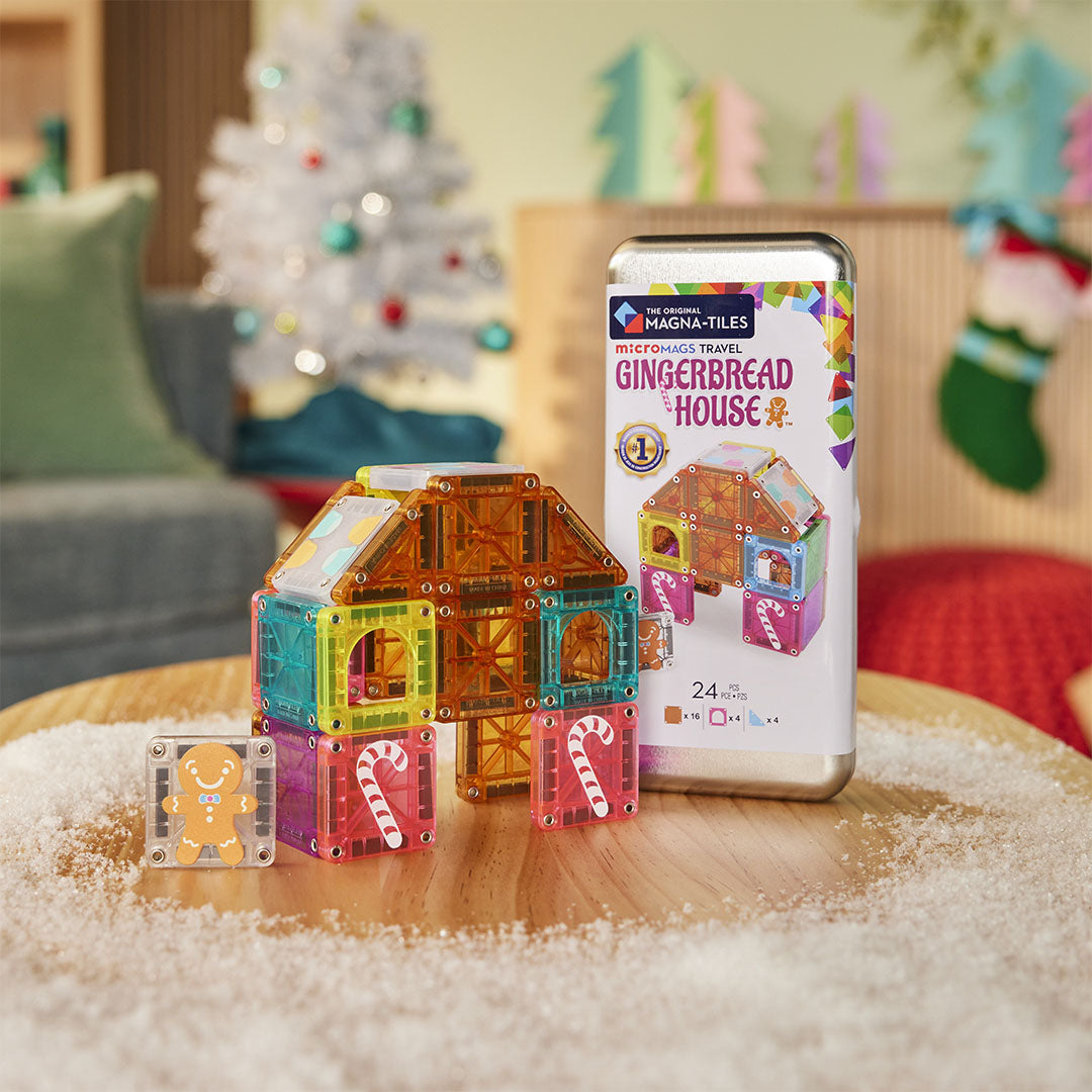 magna-tiles magnetische tegels micromags gingerbread house travel - 24st | 262024GH | 6