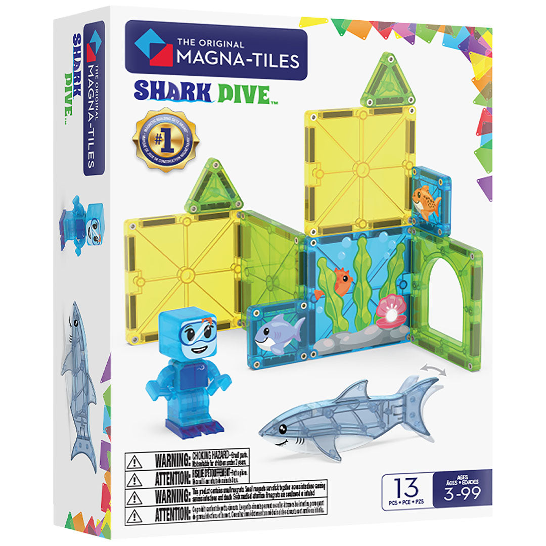 magna-tiles magnetische tegels shark dive - 13st | 262013SD | 4