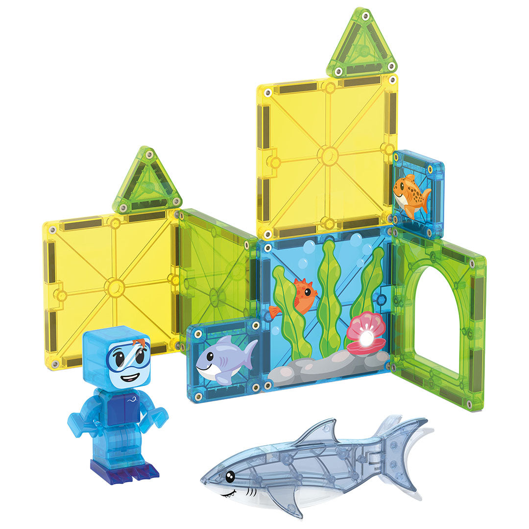 magna-tiles magnetische tegels shark dive - 13st | 262013SD | 3