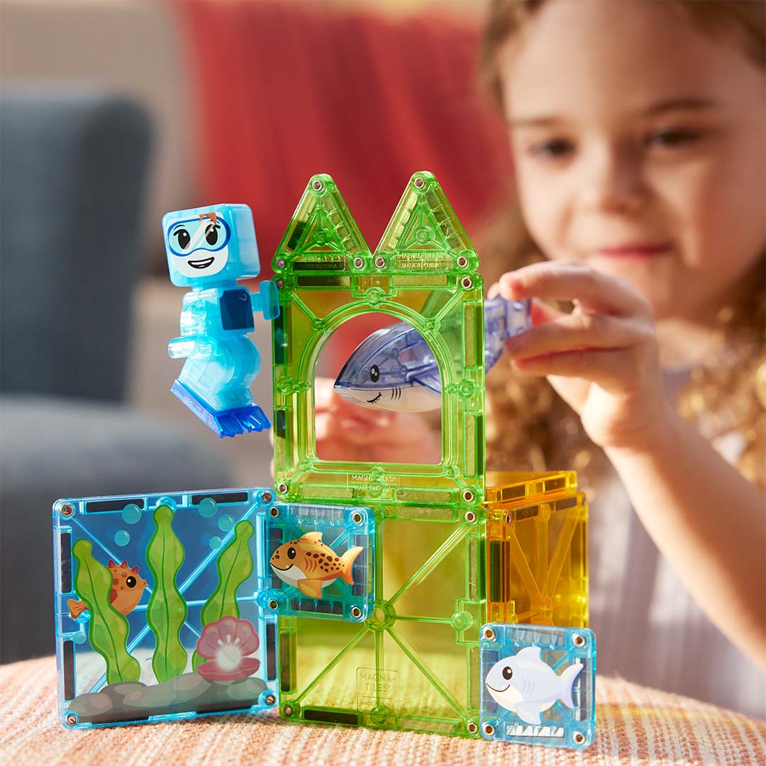magna-tiles magnetische tegels shark dive - 13st | 262013SD | 5