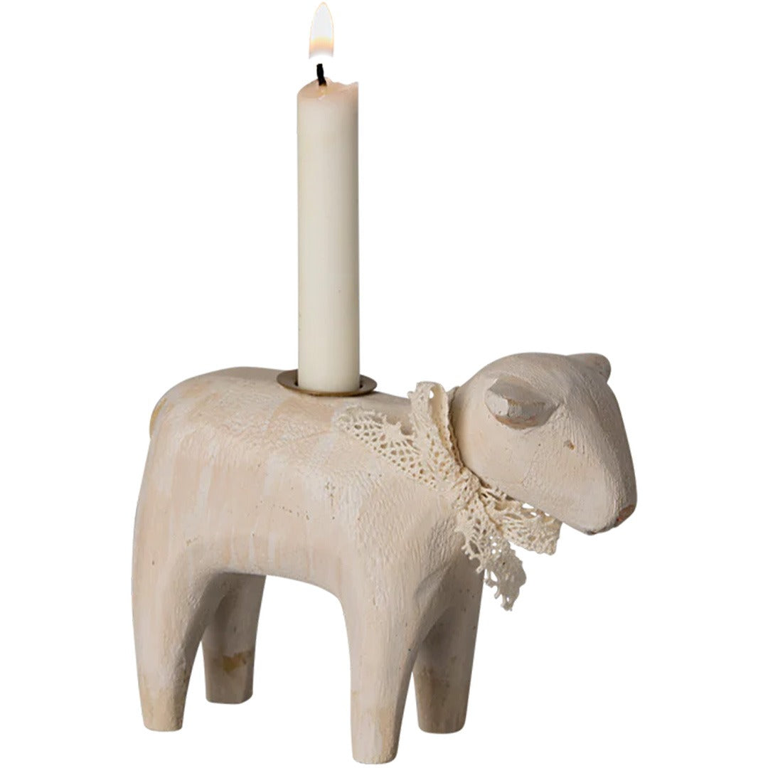 maileg kaarshouder lam - gebroken wit - 8 cm | 18-5200-00 | 1