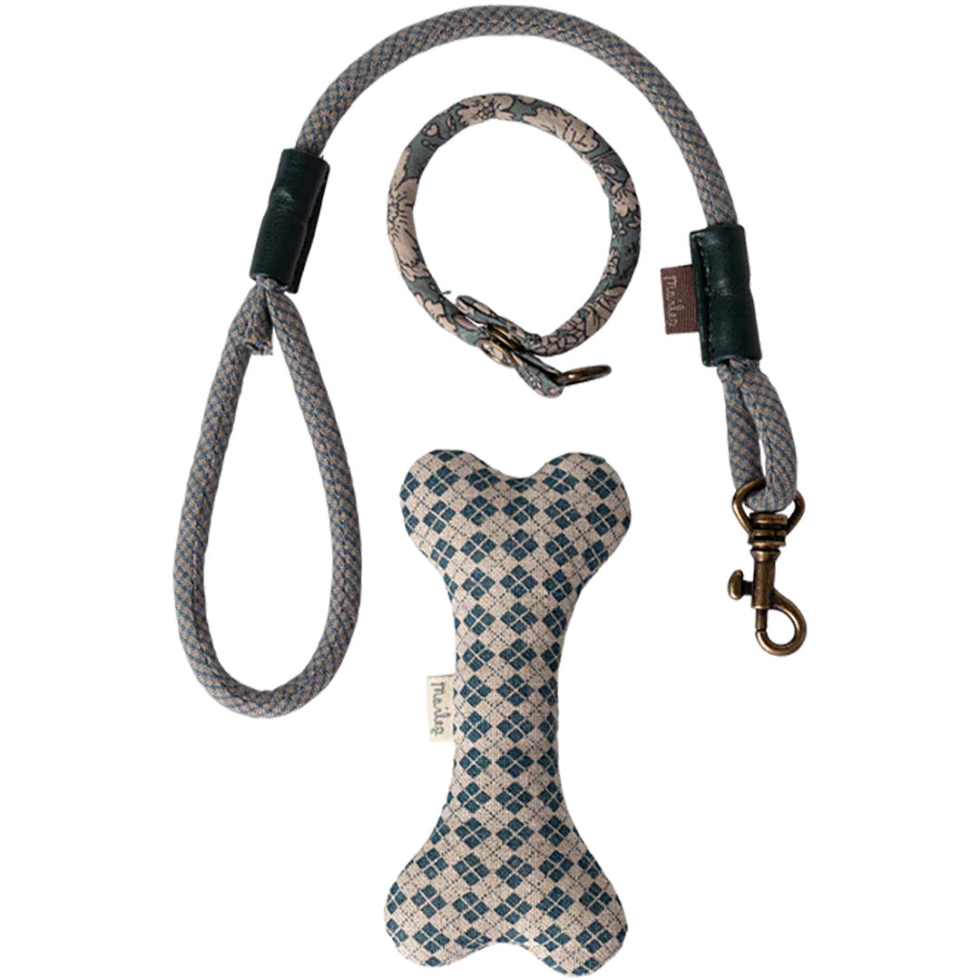 maileg knuffelhond accessoires met koffer blue | 16-5920-00 | 1