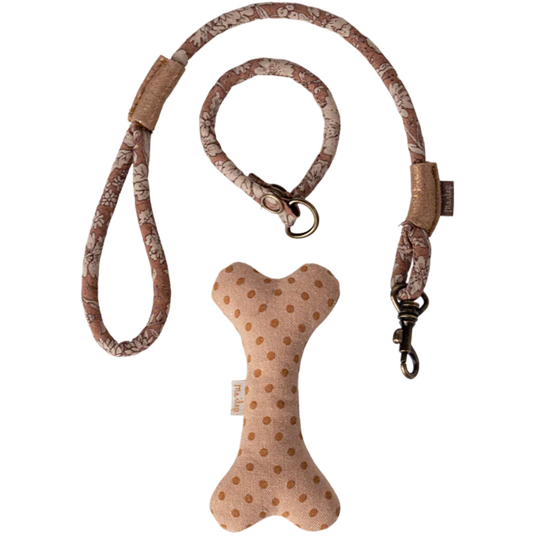 maileg knuffelhond accessoires met koffer rose | 16-5920-01 | 1