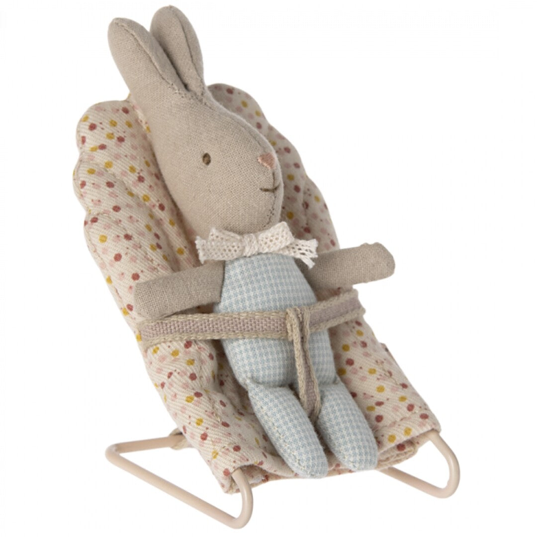 maileg knuffelkonijn - my - light blue check - 11 cm  | 16-4000-02 | 2