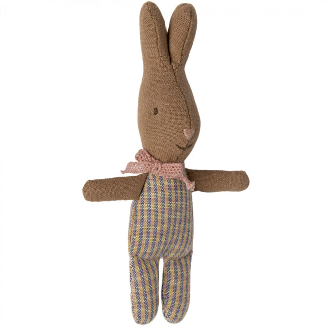 maileg knuffelkonijn - my - rose blue check - 11 cm  | 16-4000-00 | 0