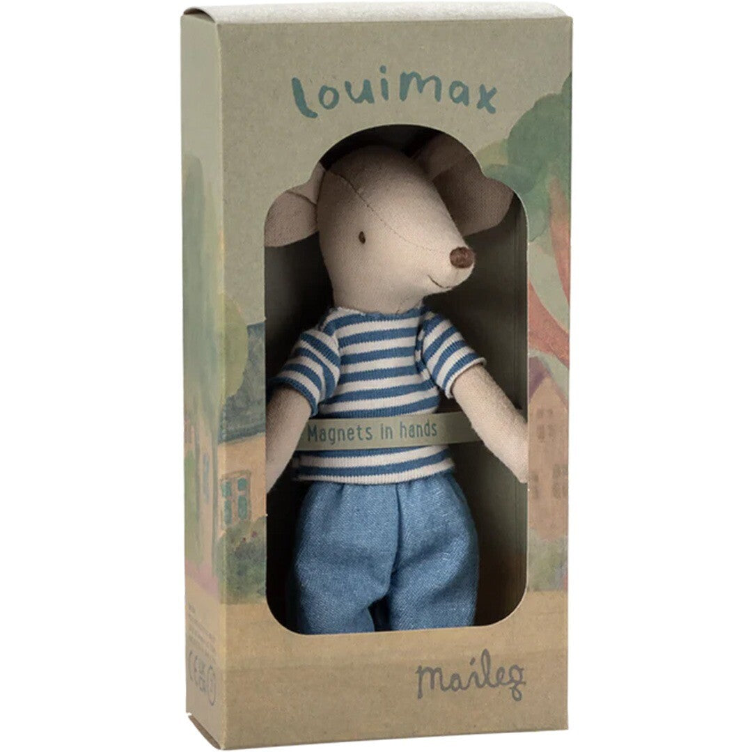 maileg knuffelmuis grote broer met magneten -  louimax - 13 cm | 17-5202-00 | 1