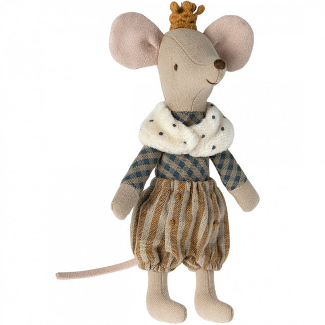maileg knuffelmuis grote broer - prins met geruit shirt - 13 cm | 17-3203-00 PR30 | 0