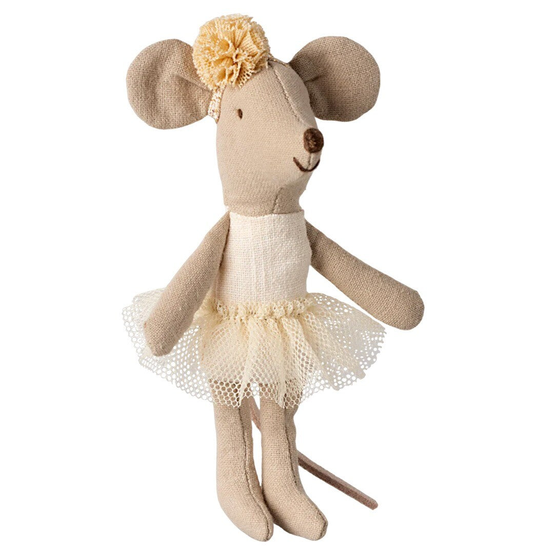 maileg knuffelmuis kleine zus ballerina - off white - 11 cm | 17-4107-00 | 0