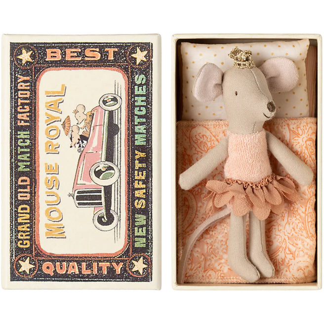 maileg knuffelmuis kleine zus in luciferdoosje - prinses - 11 cm | 17-5101-00 | 0