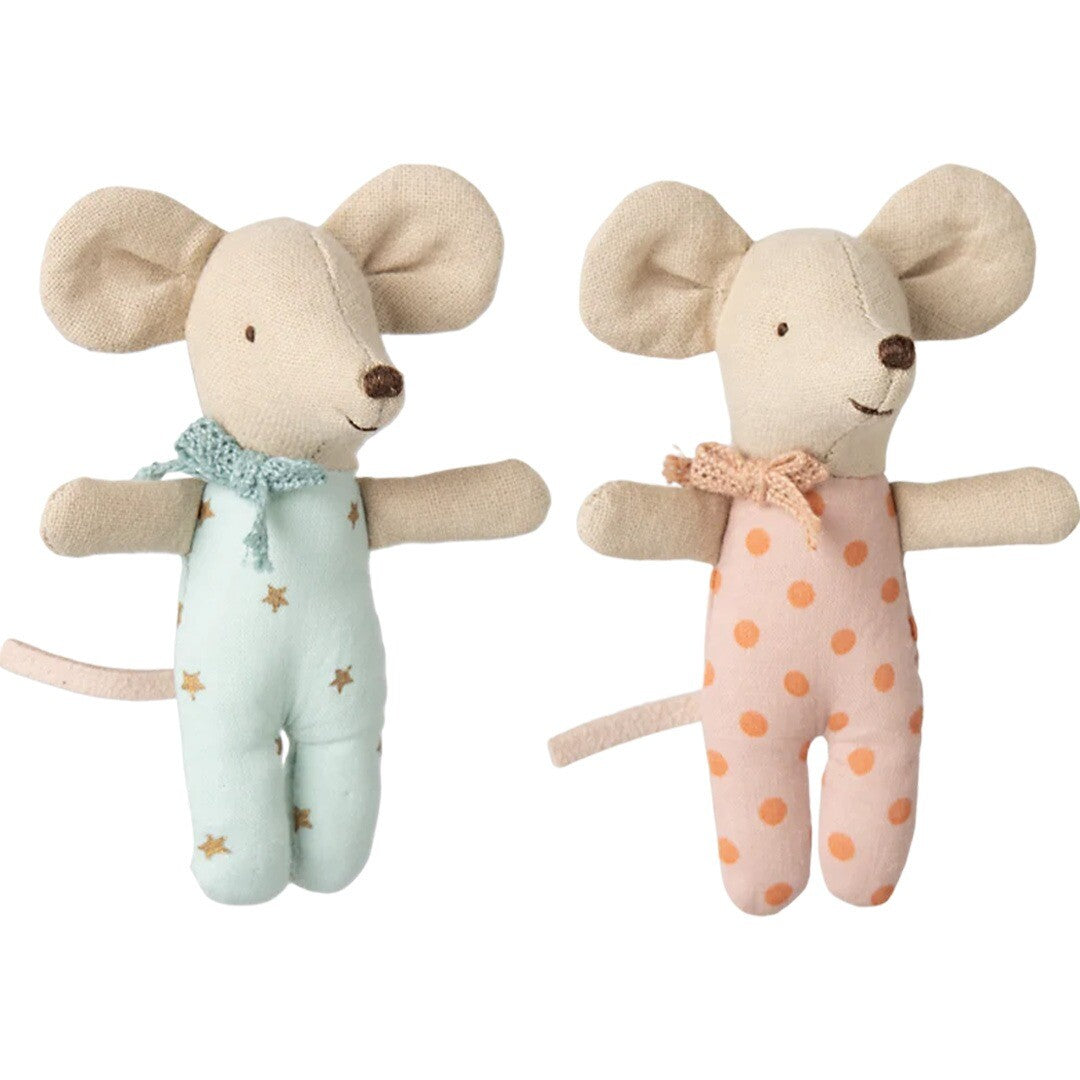 maileg knuffelmuisjes babytweeling in luciferdoosje - 8 cm | 17-5000-00 | 1