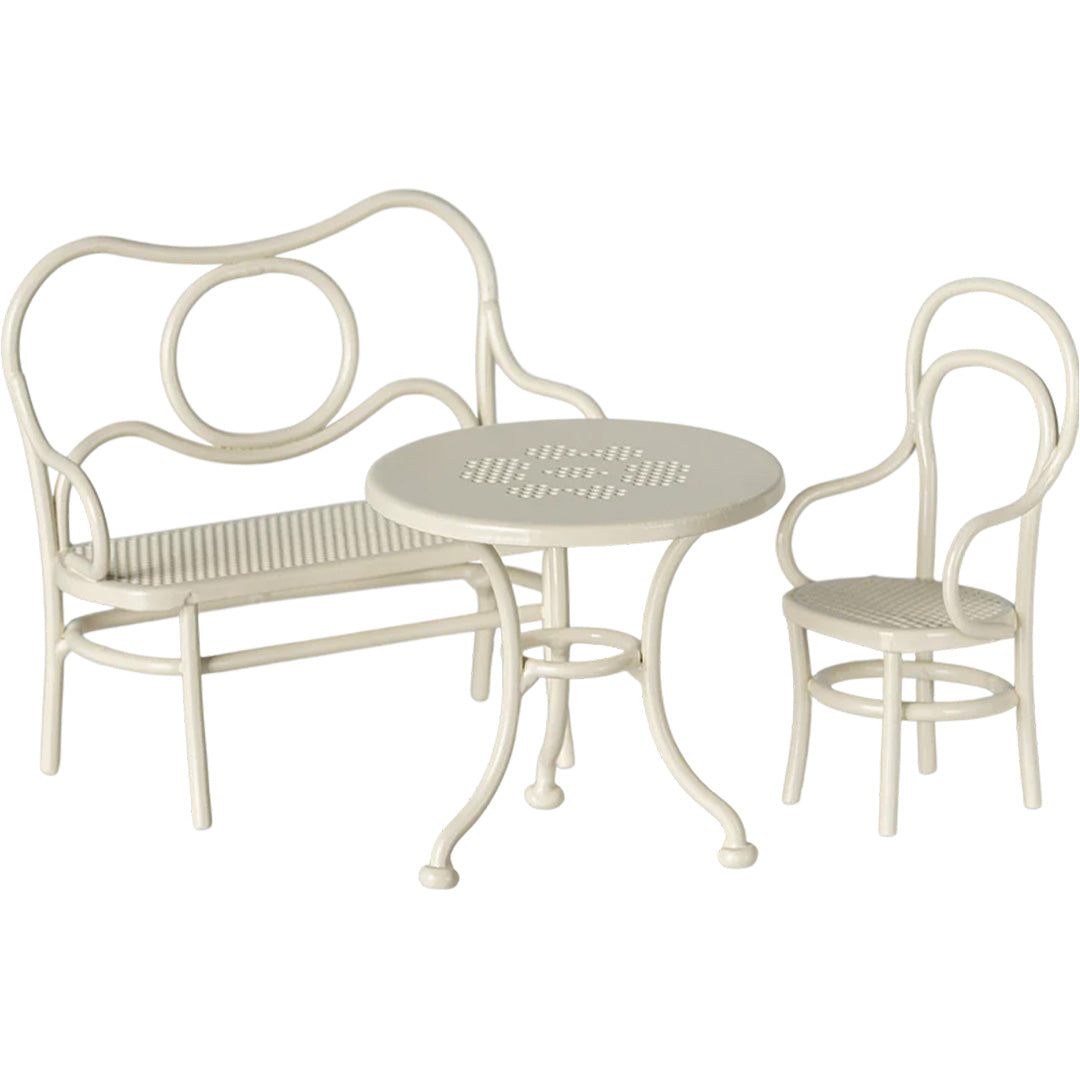 maileg poppenhuis café set gebroken wit - 8,5 cm | 11-5106-00 | 0