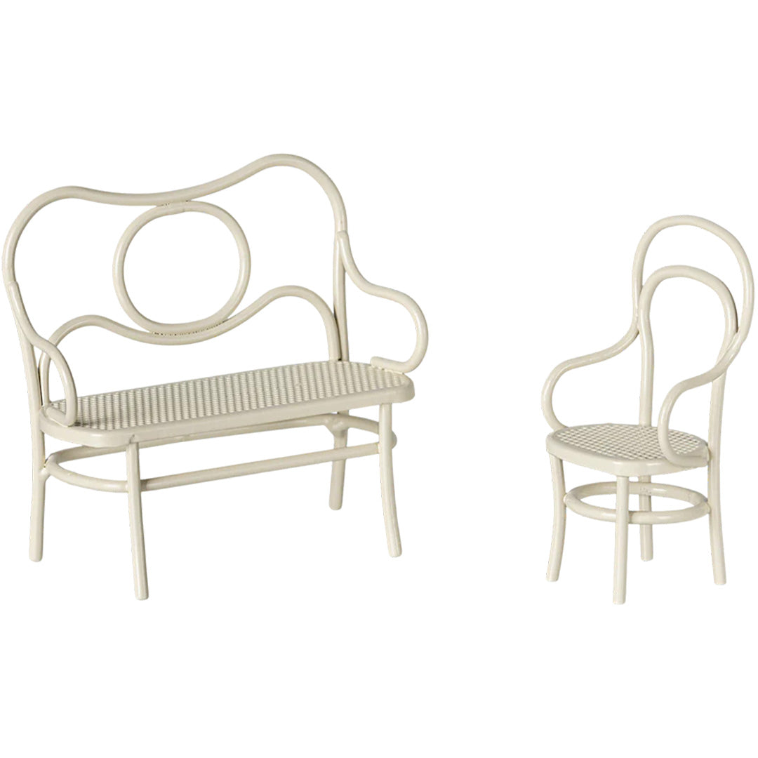 maileg poppenhuis café set gebroken wit - 8,5 cm | 11-5106-00 | 2