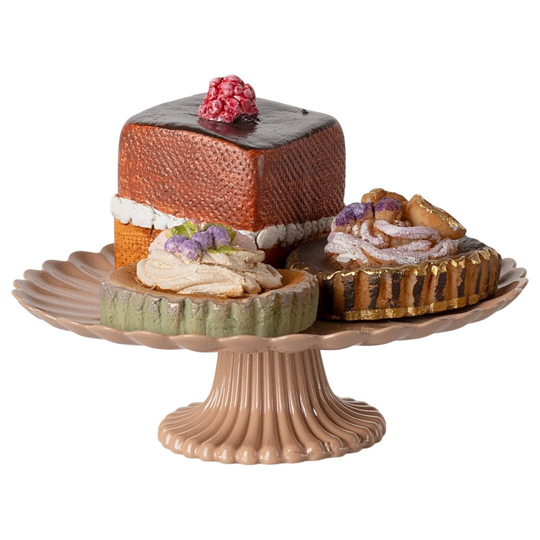 maileg poppenhuis gebakjes met taartplateau  - 4,5 cm | 11-4121-00 | 1
