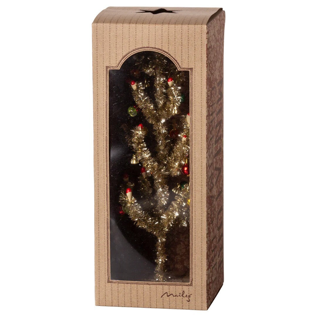 maileg poppenhuis kerstboom goud met decoratie - 25 cm | 14-4180-00 | 1