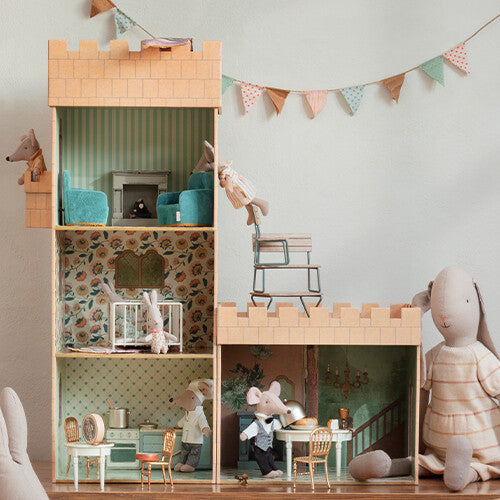 maileg poppenhuis open haard - vintage blue | 11-2001-00 | 2