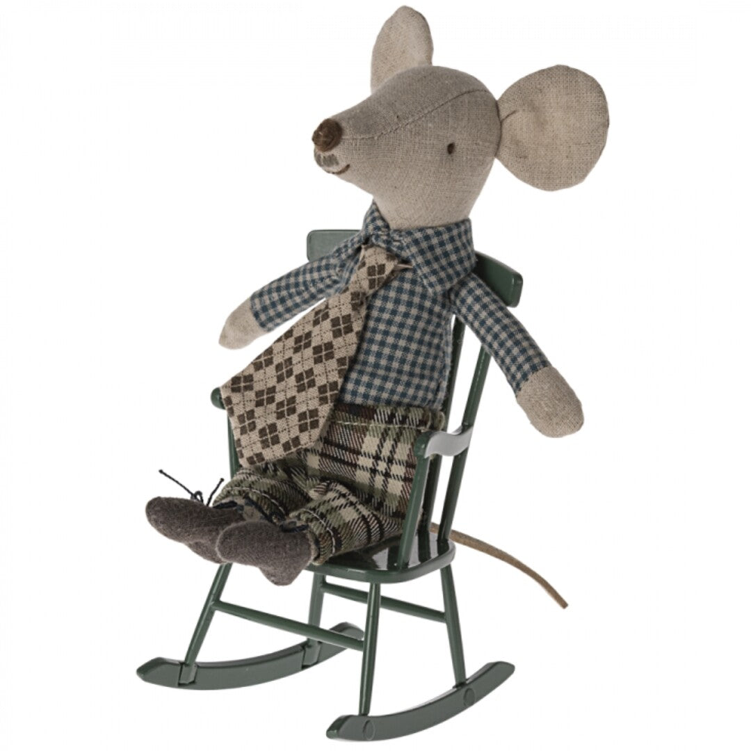 maileg poppenhuis schommelstoel - dark green - 11 cm | 11-4112-01 | 1