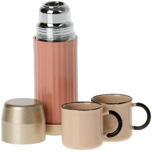 maileg poppenhuis thermosfles en mokken - soft coral | 11-2114-01 | 0