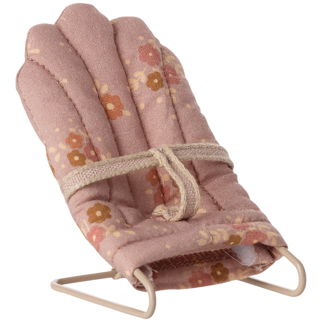 maileg poppenhuis wipstoeltje geschulpt bloemen - my - roze - 7,5 cm | 1