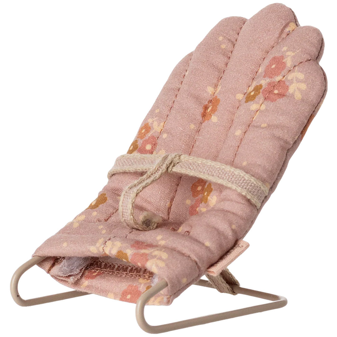 maileg poppenhuis wipstoeltje geschulpt bloemen - my - roze - 7,5 cm | 4