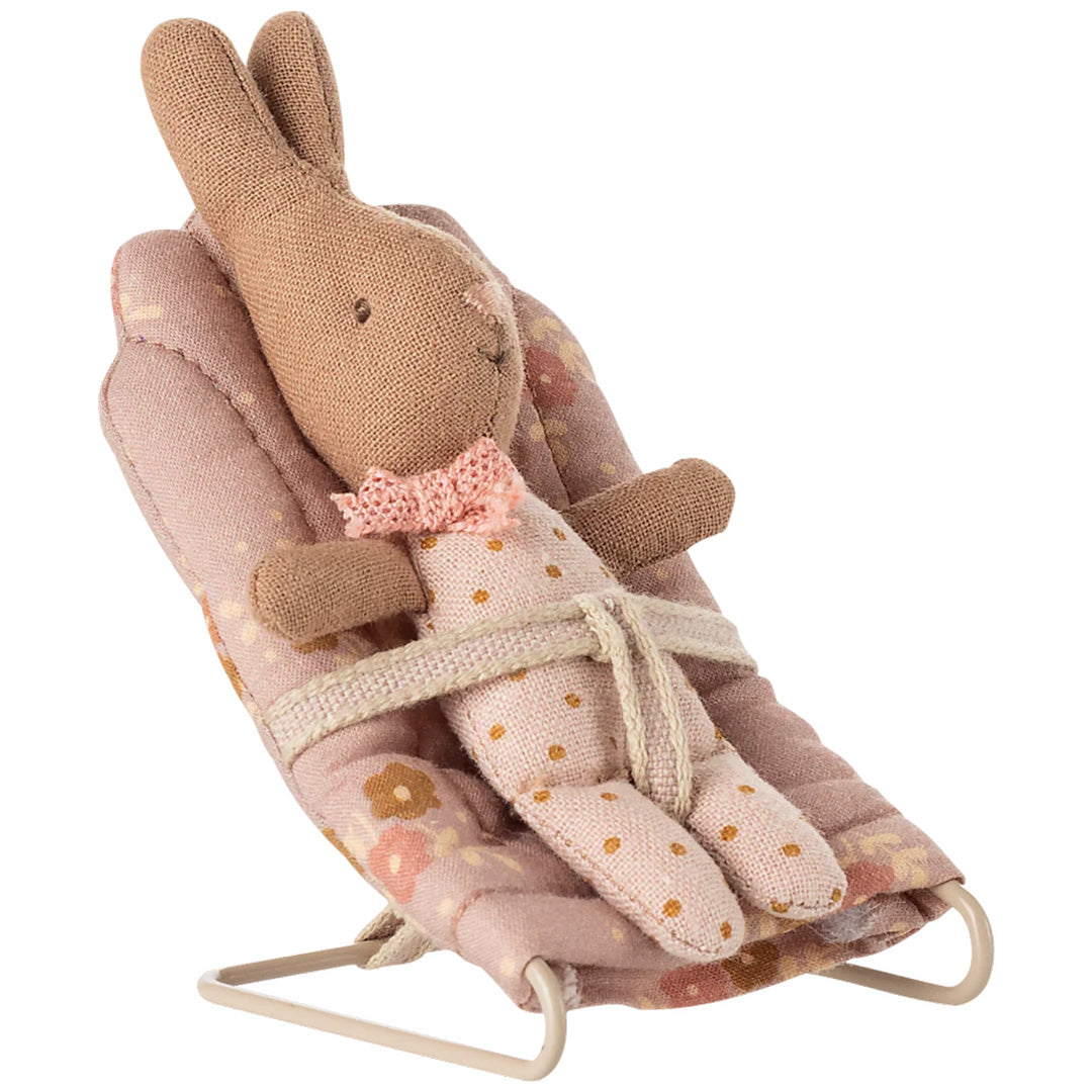 maileg poppenhuis wipstoeltje geschulpt bloemen - my - roze - 7,5 cm | 3