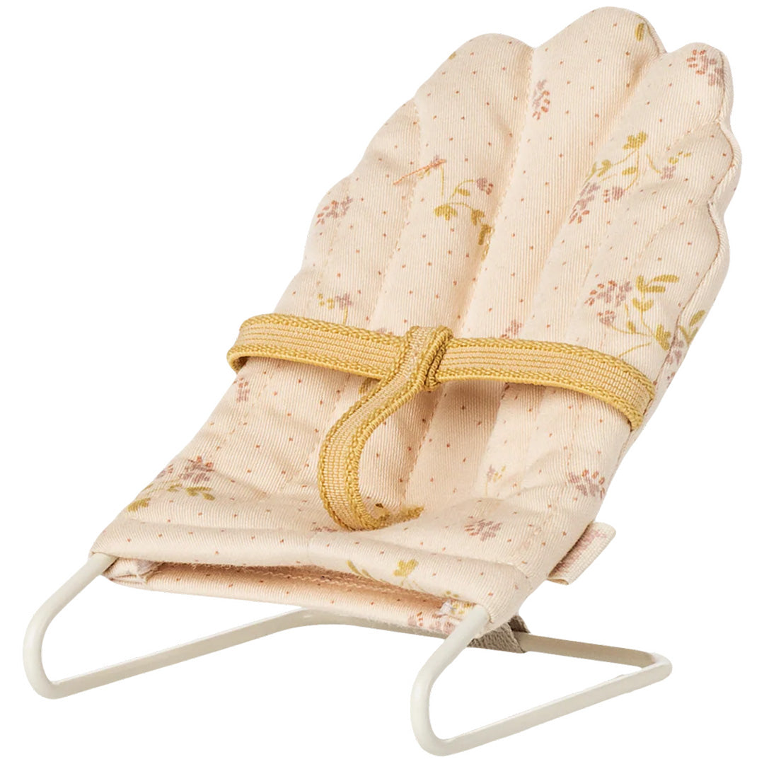 maileg poppenhuis wipstoeltje geschulpt - micro - off-white - 9 cm | 1