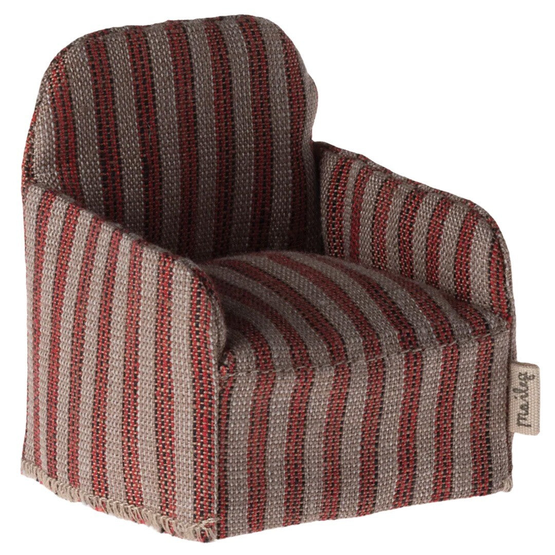 maileg poppenhuisstoel rood gestreept - 7,5 cm | 11-4413-01 | 0