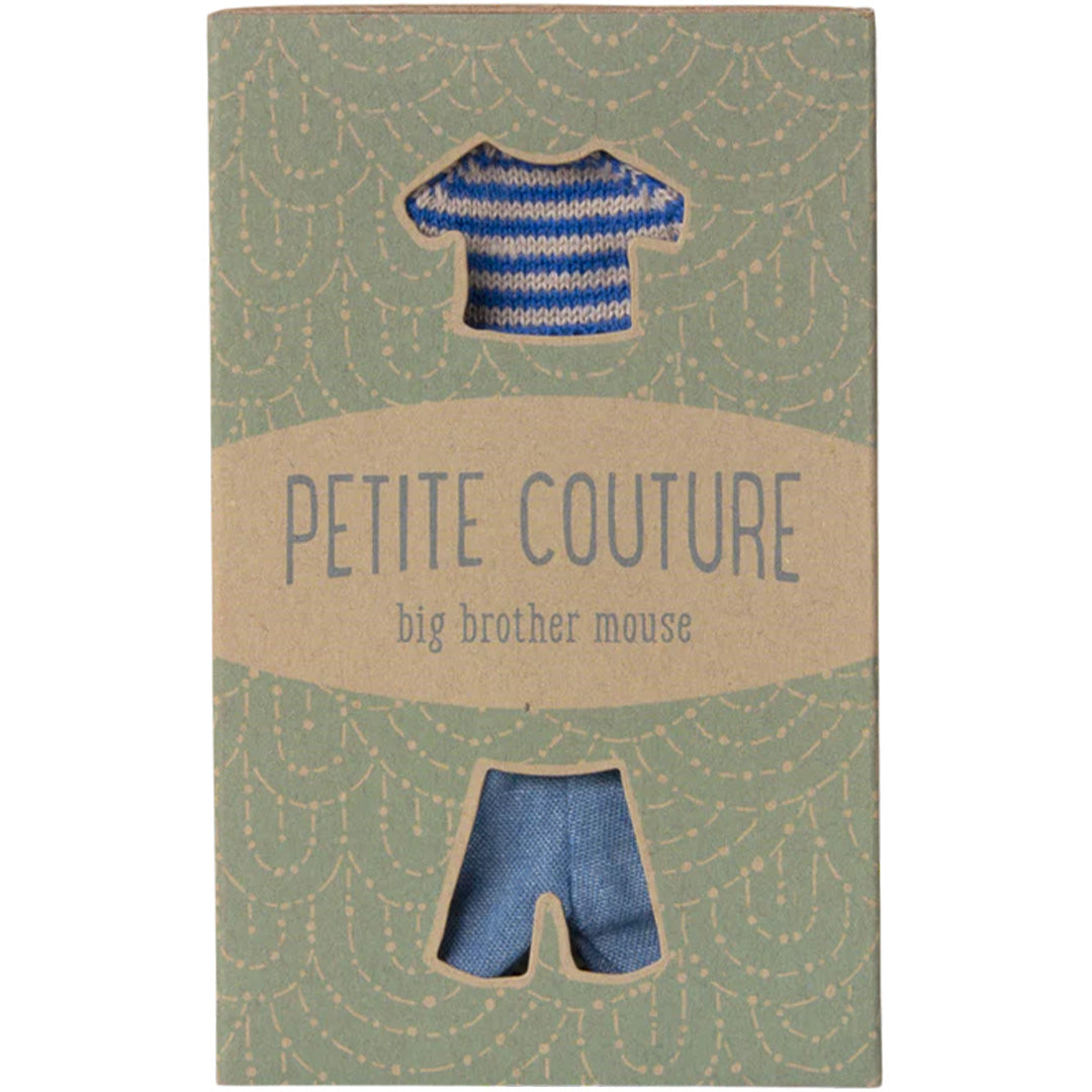 maileg poppenkleding grote broer - gebreide trui en broek - 13 cm | 17-5204-00 | 2
