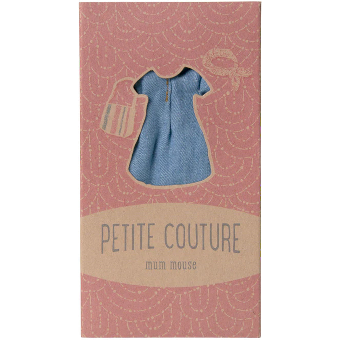 maileg poppenkleding moeder - denim jurk en tas - 15 cm | 17-5309-00 | 2