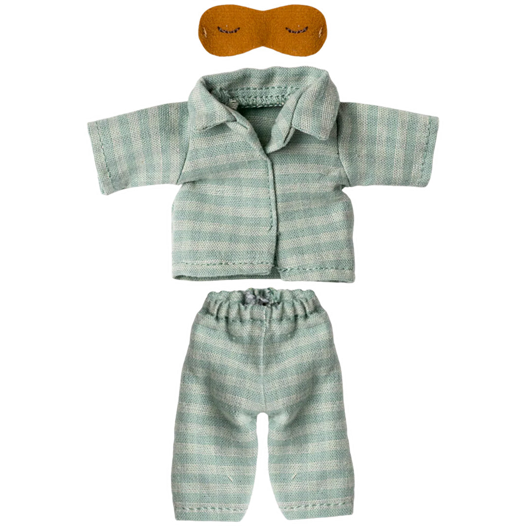 maileg poppenkleding pyjama vadermuis - mint - sand | 1
