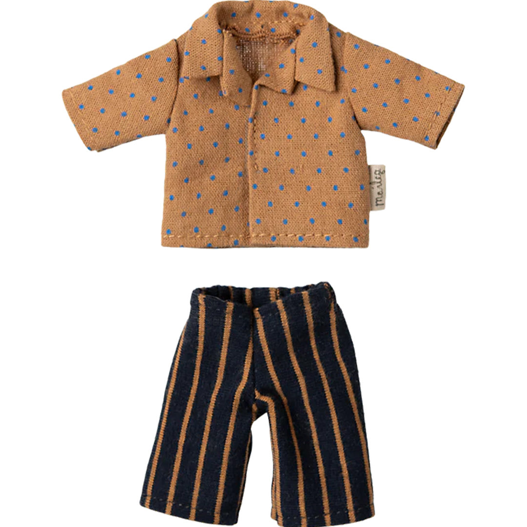 maileg poppenkleding vader - shirt en gestreepte broek - 15 cm | 17-5311-00 | 0