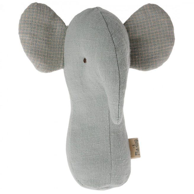 maileg rammelaar lullaby friends - olifant light dusty blue - 11 cm | 16-4703-01 | 0