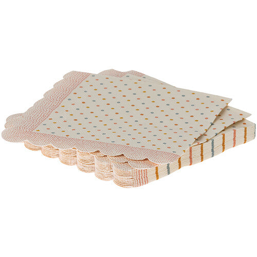 maileg servetten stippen - rose - 20st | 15-4300-00 | 1