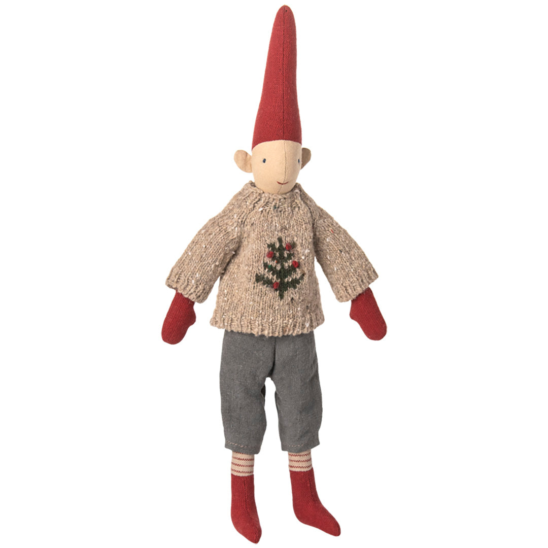 maileg decoratie pixie jongen - gebreide trui - maat 2 - 31 cm | 14-5423-00 | 0