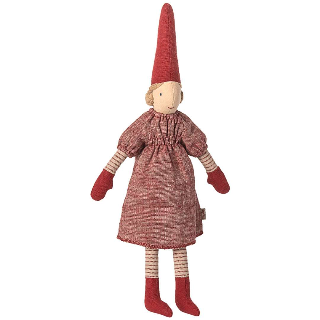maileg decoratie pixie meisje - rode jurk - maat 2 - 31 cm | 14-5422-00 | 0