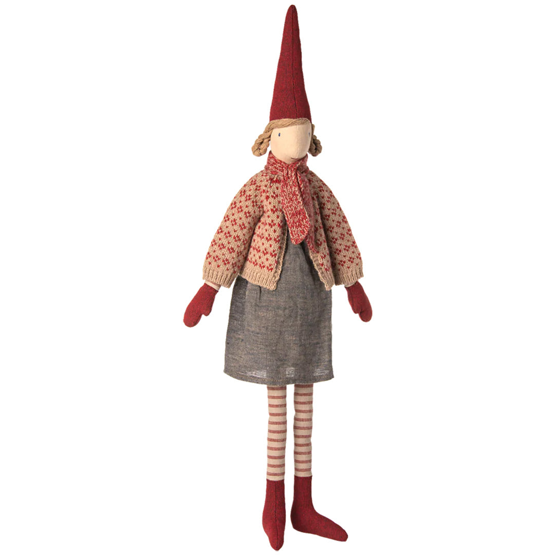 maileg decoratie pixie meisje - rokje en gebreid vest - maat 4 - 60 cm | 14-5442-00