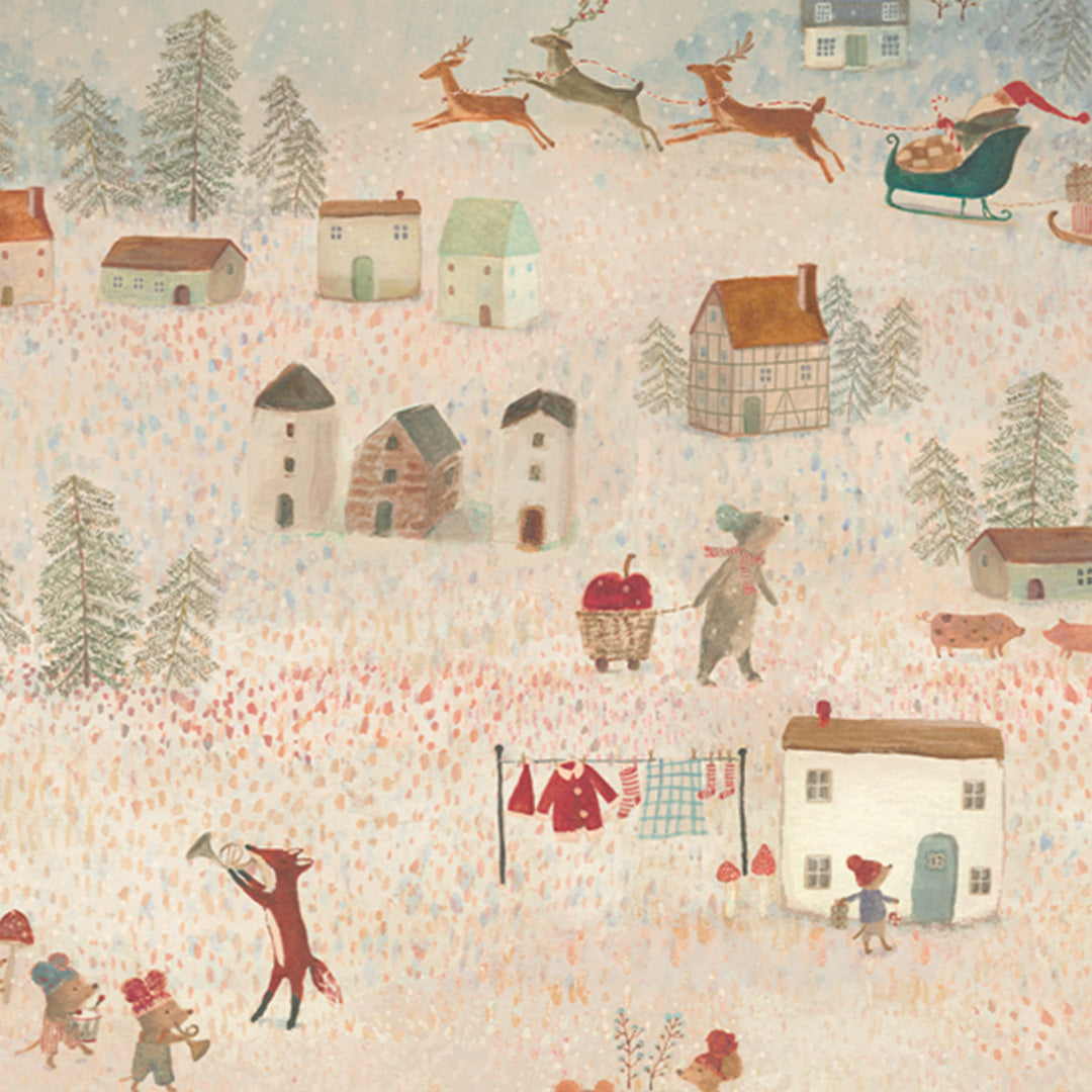 maileg inpakpapier - santa is coming - 10 m