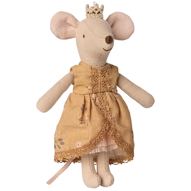 maileg knuffelmuis grote zus prinses - gouden jurk - 13 cm | 17-5209-00 | 0