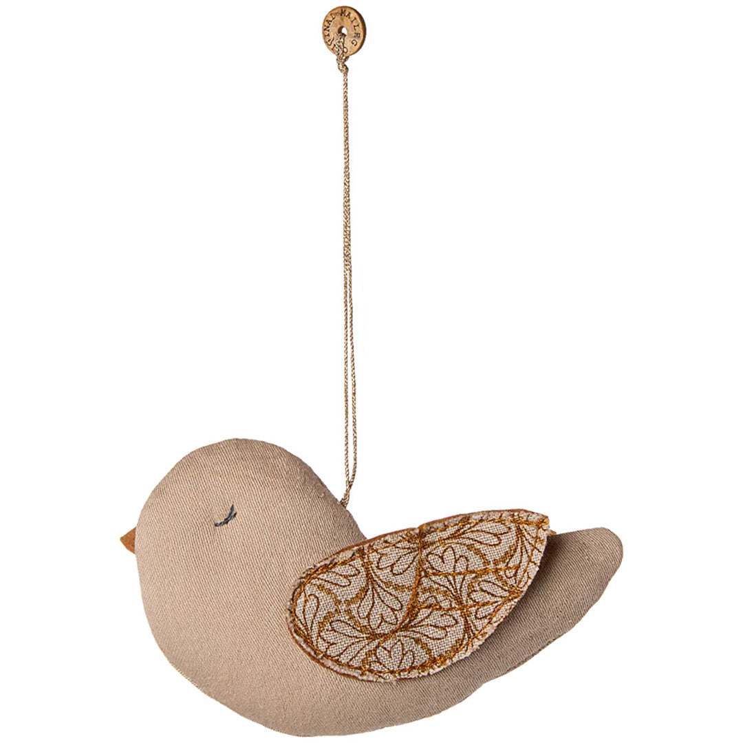maileg ornament vogel - winter heart - sand | 14-5551-00 | 0
