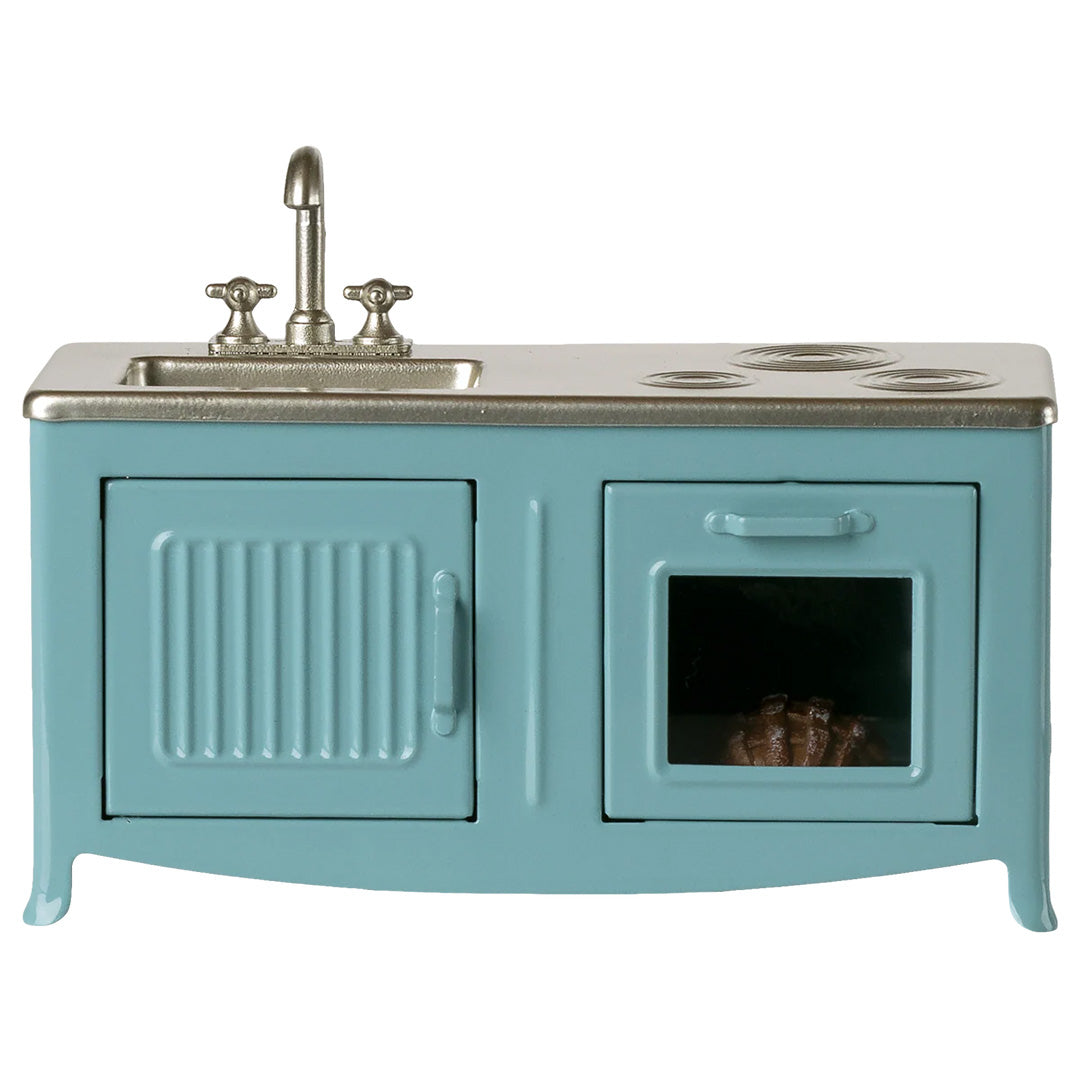 maileg poppenhuis keuken - blauw - 14 cm | MAIL11-6100-01 | 4