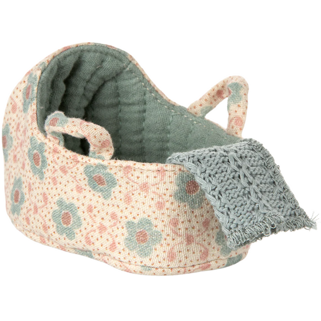 maileg poppenreiswieg voor babymuis - blauw - 9,5 cm | 11-5411-00 | 0
