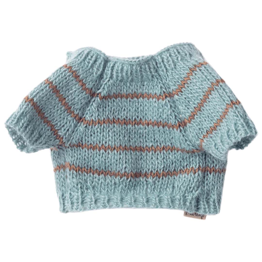 maileg gebreid truitje puppyset - blauwgrijs | 16-6916-01 | 2