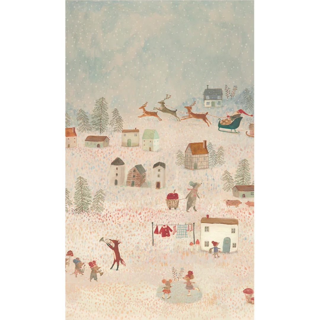 maileg inpakpapier - santa is coming - 10 m | 14-5300-00 | 0