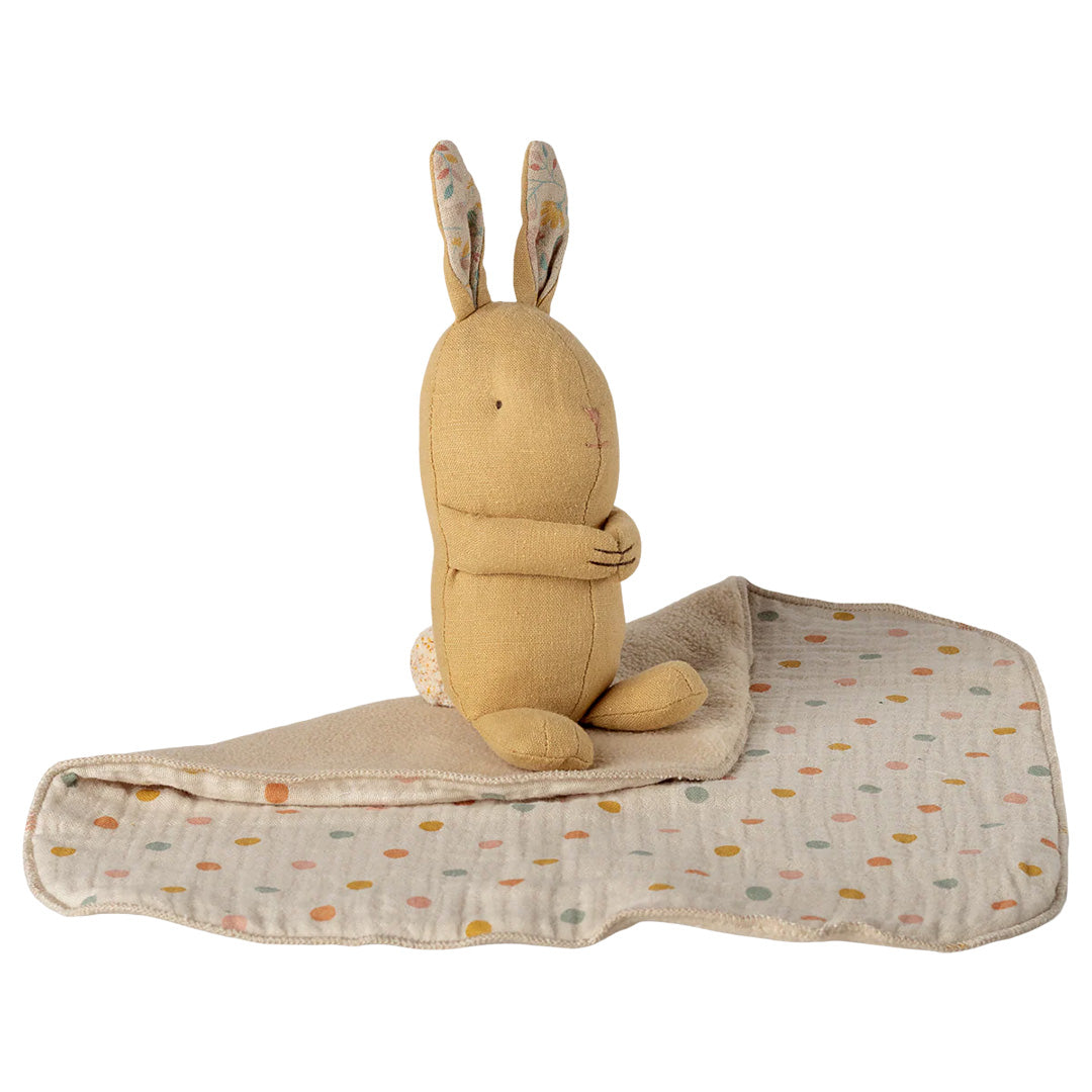 maileg knuffeldoek konijn lullaby friends - cream yellow - 17 cm | 16-6972-01 | 3