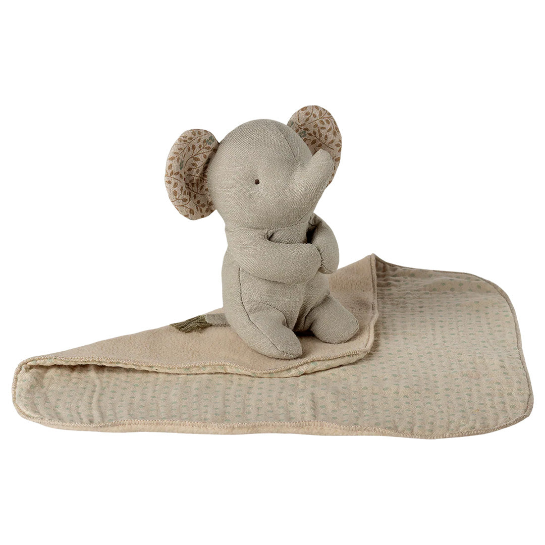 maileg knuffeldoek olifant lullaby friends - iron grey - 15 cm | 16-6971-00 | 3