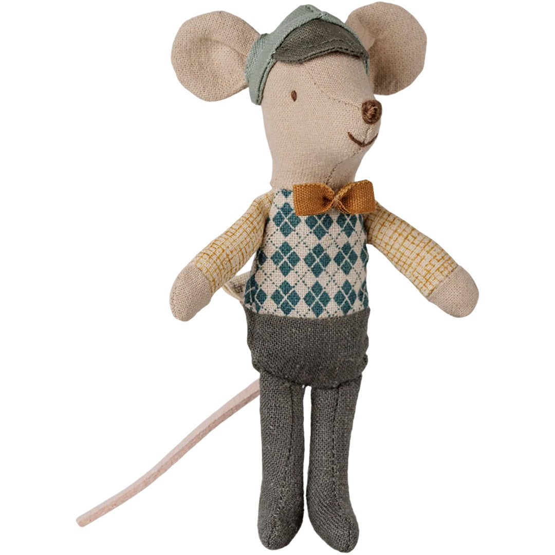 maileg knuffelmuis chauffeur - kleine broer - 10 cm | 17-6117-00 | 