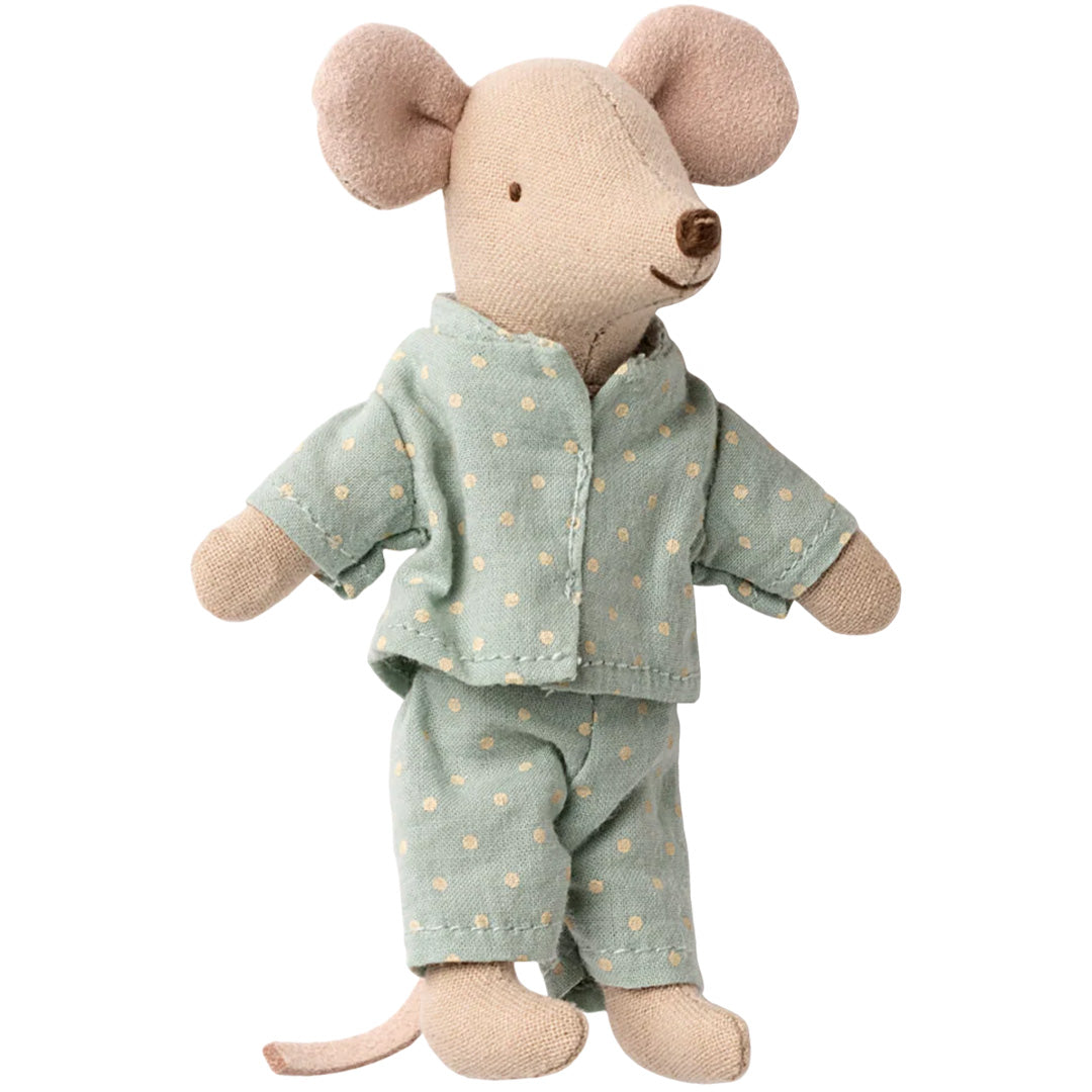 maileg knuffelmuis kleine broer - blauwe pyjama - 11 cm | 17-5110-00 | 2