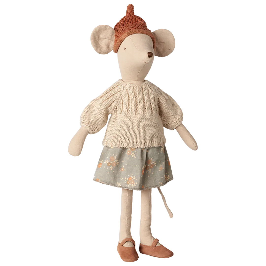 maileg knuffelmuis met rok en trui - middel muis - 34 cm | 17-6400-00 | 