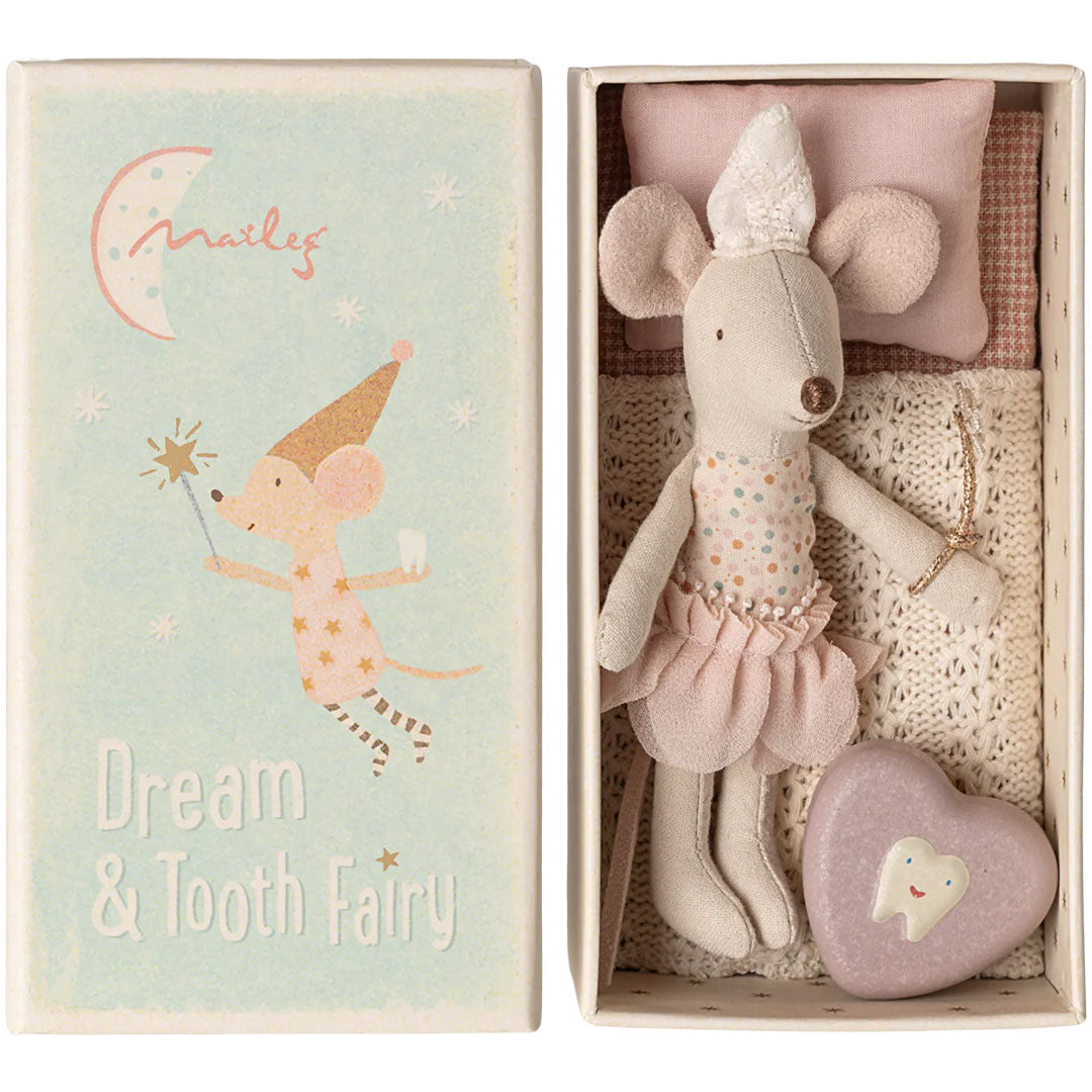 maileg knuffelmuis tandenfee - kleine zus in luciferdoos - 11 cm | 17-5107-00 |