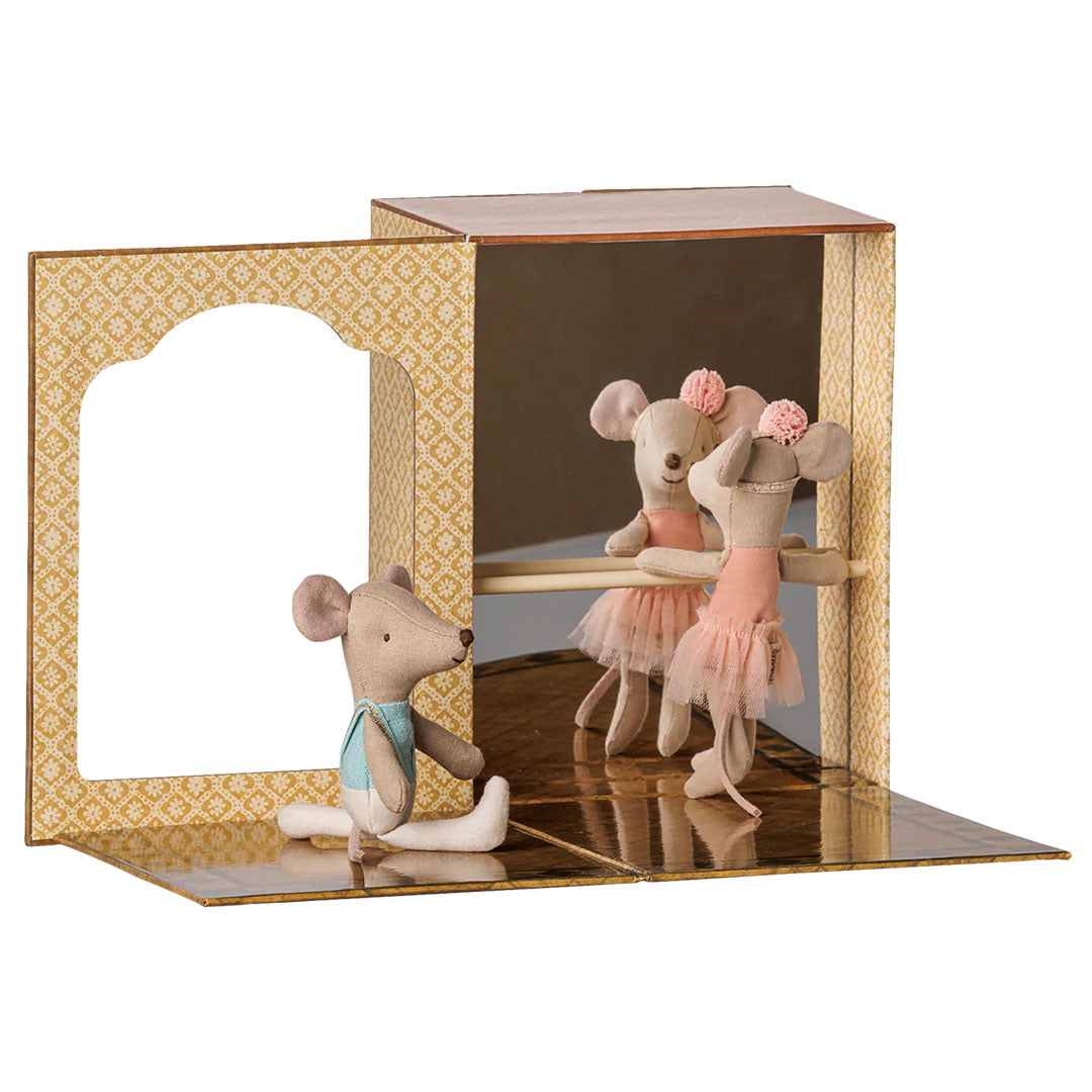 maileg knuffelmuizen in dansstudio - kleine zus en kleine broer | 17-6105-00 | 2